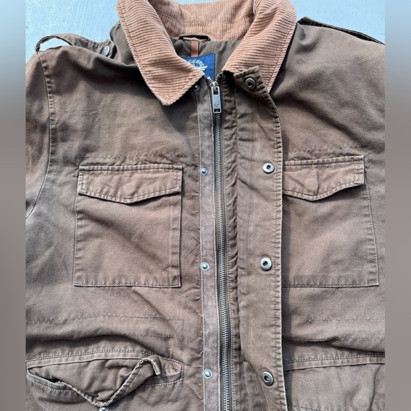 Men's Dockers Jacket Beige Brown Solid XL Chore Work Barn Aviator Utility Cord - Picture 7 of 15